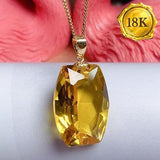 INCREDIBLELY RARE ! HUGE 15.30 CT CITRINE 18KT SOLID GOLD PENDANT wholesalekings wholesale silver jewelry