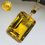 INCREDIBLELY RARE ! HUGE 8.00 CT CITRINE 18KT SOLID GOLD PENDANT wholesalekings wholesale silver jewelry