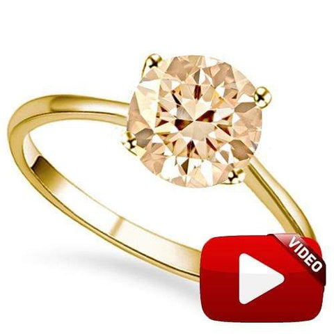 2/3 CT SPARKLING CHOCOLATE DIAMOND SOLITAIRE 10KT SOLID GOLD ENGAGEMENT RING - Wholesalekings.com