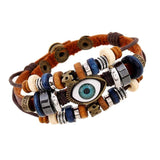 Lot of 24 evil Eye Bracelets (PU leather) - Wholesalekings.com
