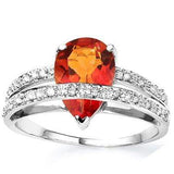 LOVELY 1.875 CARAT TW (3 PCS) AZOTIC GEMSTONE & GENUINE DIAMOND PLATINUM OVER 0.925 STERLING SILVER RING - Wholesalekings.com