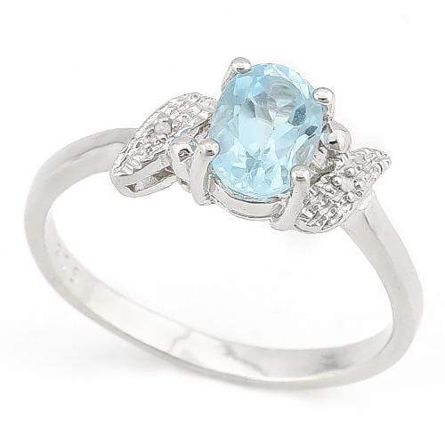 Diamonds & London Blue Topaz buy 925 Sterling Silver Ring, 10.66 Carats, Size 6