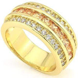 LOVELY 3.30 CT CREATED YELLOW SAPPHIRE & 34 PCS CREATED WHITE SAPPHIRE 18K YELLOW GOLD OVER STERLING SILVER RING - Wholesalekings.com