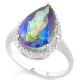 LUXURIANT !  5 CARAT OCEAN MYSTIC GEMSTONE &   DIAMOND 925 STERLING SILVER RING - Wholesalekings.com