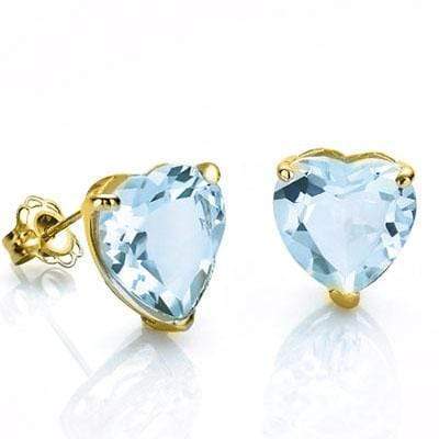 MAGNIFICENT 0.9 CARAT TW (2 PCS) BLUE TOPAZ 10K SOLID YELLOW GOLD EARRINGS wholesalekings wholesale silver jewelry