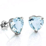 MAGNIFICENT 1 CARAT BLUE TOPAZ 10KT SOLID GOLD EARRINGS - Wholesalekings.com