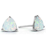 MAGNIFICENT 1 CARAT CREATED FIRE OPAL 10KT SOLID GOLD EARRINGS - Wholesalekings.com