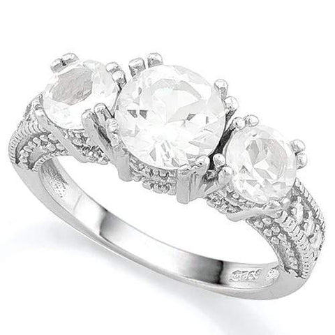 MAGNIFICENT !  WHITE TOPAZ   925 STERLING SILVER RING - Wholesalekings.com