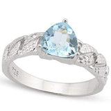 MARVELOUS 1.34 CARAT TW BLUE TOPAZ & GENUINE DIAMOND PLATINUM OVER 0.925 STERLING SILVER RING - Wholesalekings.com
