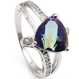 MARVELOUS 1.698 CARAT TW (11 PCS) OCEAN MYSTIC GEMSTONE & CREATED WHITE SAPPHIRE PLATINUM OVER 0.925 STERLING SILVER RING - Wholesalekings.com