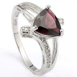 MARVELOUS 2.15 CT GARNET & 10 PCS CREATED WHITE SAPPHIRE 0.925 STERLING SILVER W/ PLATINUM RING - Wholesalekings.com