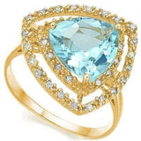 MARVELOUS 4.338 CARAT TW (35 PCS) BLUE TOPAZ & GENUINE DIAMOND 10K SOLID YELLOW - Wholesalekings.com