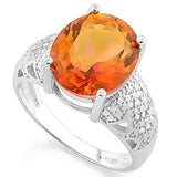 MARVELOUS !   4 4/5 CARAT AZOTIC GEMSTONE &   DIAMOND 925 STERLING SILVER RING - Wholesalekings.com