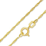 MARVELOUS PURE 18KT YELLOW GOLD PALTED 925 ITALY STERLING SILVER SINGAPORE CHAIN- 18 INCHES wholesalekings wholesale silver jewelry