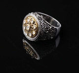MARVELOUS SILVER PLATED ALLOY WITH CRYSTALS RING - Wholesalekings.com