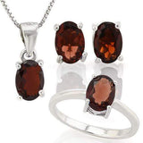 MASSIVE 3 1/2 CARAT GARNET 925 STERLING SILVER SET - Wholesalekings.com