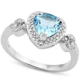 MESMERIZING 1.412 CARAT TW BLUE TOPAZ & GENUINE DIAMOND PLATINUM OVER 0.925 STER - Wholesalekings.com