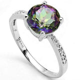 MESMERIZING 1.836 CARAT TW (3 PCS) MYSTIC GEMSTONE & GENUINE DIAMOND PLATINUM OVER 0.925 STERLING SILVER RING - Wholesalekings.com