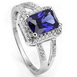 MESMERIZING 2.5 CARAT TW (29 PCS) LAB TANZANITE & CREATED WHITE SAPPHIRE PLATINUM OVER 0.925 STERLING SILVER RING - Wholesalekings.com