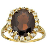 MESMERIZING 5.61 CARAT TW (43 PCS) SMOKEY TOPAZ & WHITE TOPAZ 10K SOLID YELLOW G - Wholesalekings.com