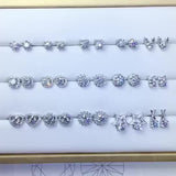 Moissanite 50 points earrings 925 silver D color clean fire flash women's trend cute birthday earrings manufacturers wholesalekings wholesale silver jewelry