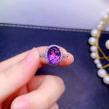Natural Amethyst Ring 925 Silver Inlaid Colorful Jewelry Accessories Sweet Temperament Ring Engagement Female Ring Wholesale wholesalekings wholesale silver jewelry