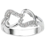 PERFECT 0.035 CARAT TW (6 PCS) GENUINE DIAMOND PLATINUM OVER 0.925 STERLING SILVER RING - Wholesalekings.com