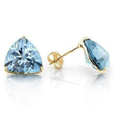 PERFECT 0.9 CARAT TW (2 PCS) BLUE TOPAZ 10K SOLID YELLOW GOLD EARRINGS - Wholesalekings.com