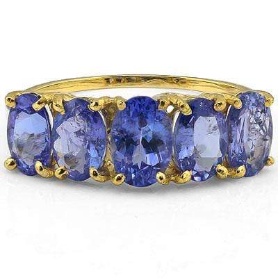 PERFECT 2.20 CT GENUINE TANZANITE 10K SOLID YELLOW GOLD RING - Wholesalekings.com