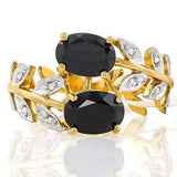 PERFECT ! 2 CARAT BLACK SAPPHIRE & (8 PCS) DIAMOND 10KT SOLID GOLD RING wholesalekings wholesale silver jewelry