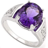 PERFECT 3.50 CT AMETHYST PLATINUM OVER 0.925 STERLING SILVER RING - Wholesalekings.com