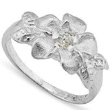 PERFECT PLUMERIA RING WITH 0.925 STERLING SILVER PLATINUM OVER 0.925 STERLING SILVER RING - Wholesalekings.com