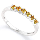 PRECIOUS !  4/5 CARAT (6 PCS) YELLOW SAPPHIRE (VS) 9KT SOLID GOLD BAND RING - Wholesalekings.com