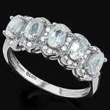 PRECIOUS !   5 4/5 CARAT AQUAMARINE &   DIAMOND 925 STERLING SILVER RING - Wholesalekings.com