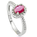 PRETTY 0.534 CARAT TW  AFRICAN RUBY & GENUINE DIAMOND PLATINUM OVER 0.925 STERLING SILVER RING - Wholesalekings.com