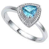 PRETTY 0.57 CARAT TW BLUE TOPAZ & GENUINE DIAMOND PLATINUM OVER 0.925 STERLING SILVER RING - Wholesalekings.com