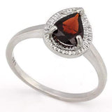 PRETTY ! 1 1/2 CARAT GARNET & DIAMOND 925 STERLING SILVER RING - Wholesalekings.com