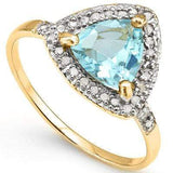 PRETTY 1.33 CT BLUE TOPAZ & 28 PCS GENUINE DIAMOND 10K SOLID YELLOW GOLD RING - Wholesalekings.com