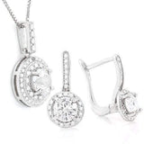 PRETTY ! 3 2/5 CARAT CREATED DIAMOND & DIAMOND 925 STERLING SILVER SET - Wholesalekings.com