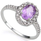 PRICELESS 1.06 CARAT TW (27 PCS) AMETHYST & GENUINE DIAMOND PLATINUM OVER 0.925 STERLING SILVER RING - Wholesalekings.com
