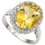 PRICELESS 4.81 CARAT TW CITRINE & GENUINE DIAMOND PLATINUM OVER 0.925 STERLING SILVER RING - Wholesalekings.com