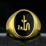 PRICELESS MEN YELLOW GOLD PLATED TITANIUM STEEL RING - Wholesalekings.com