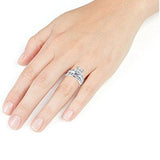 Princess Cut Diamond Engagement Ring and Wedding Band Set 1.00 Carat (ctw) in 10 - Wholesalekings.com