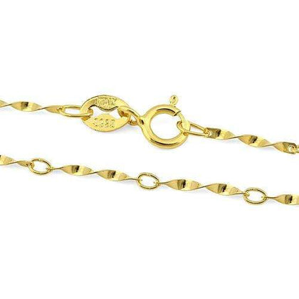 PURE 925 ITALY STERLING SILVER TWIST NECKLACE CHAIN-22 INCHES - Wholesalekings.com