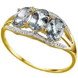 1.21 CT AQUAMARINE & DIAMOND 10KT SOLID GOLD RING - Wholesalekings.com