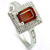 SMASHING 1.334 CARAT TW GARNET & GENUINE DIAMOND PLATINUM OVER 0.925 STERLING SILVER RING - Wholesalekings.com