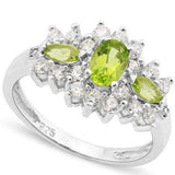 SPARKLING 0.842 CARAT TW (23 PCS) PERIDOT & PERIDOT PLATINUM OVER 0.925 STERLING SILVER RING - Wholesalekings.com