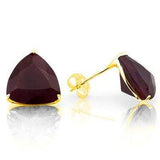 SPARKLING 0.9 CARAT TW (2 PCS) GENUINE RUBY 10K SOLID YELLOW GOLD EARRINGS - Wholesalekings.com