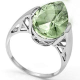 SPARKLING 4.57 CT GREEN AMETHYST PLATINUM OVER 0.925 STERLING SILVER RING - Wholesalekings.com