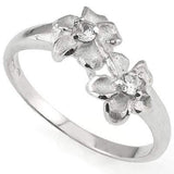 SPARKLING PLUMERIA RING WITH 0.925 STERLING SILVER - Wholesalekings.com